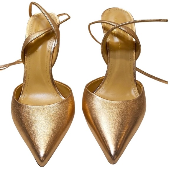 Giuliano Galiano NWOT!! Naomi Slingback Rose Gold Stillettos Sz 6.5 - Picture 7 of 10